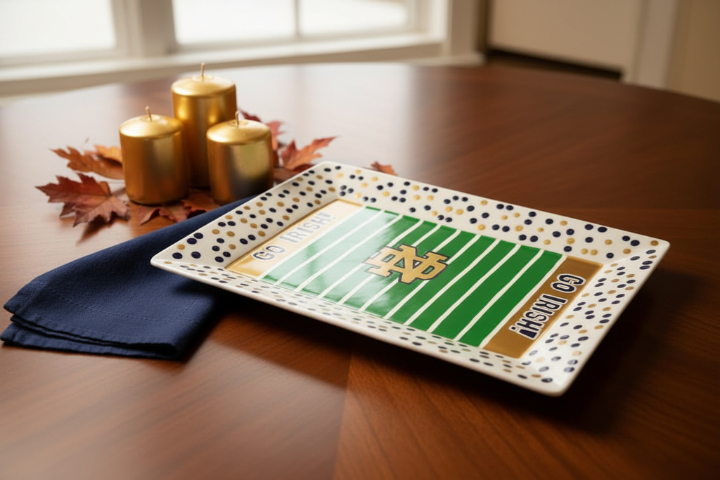 Hand Painted Notre Dame Serving Platter - Brighter