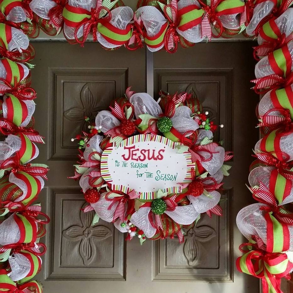 Lighted Christmas Jesus Is the Reason for the Season wreath and garland Set/ Holiday/Christmas Decorations