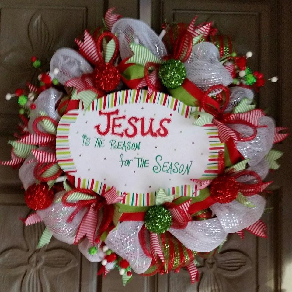 Lighted Christmas Jesus Is the Reason for the Season wreath and garland Set/ Holiday/Christmas Decorations