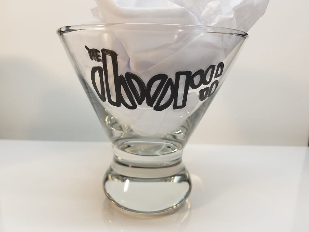 Hand Painted Jim Morrison Martini Glass, The Doors Fan Art