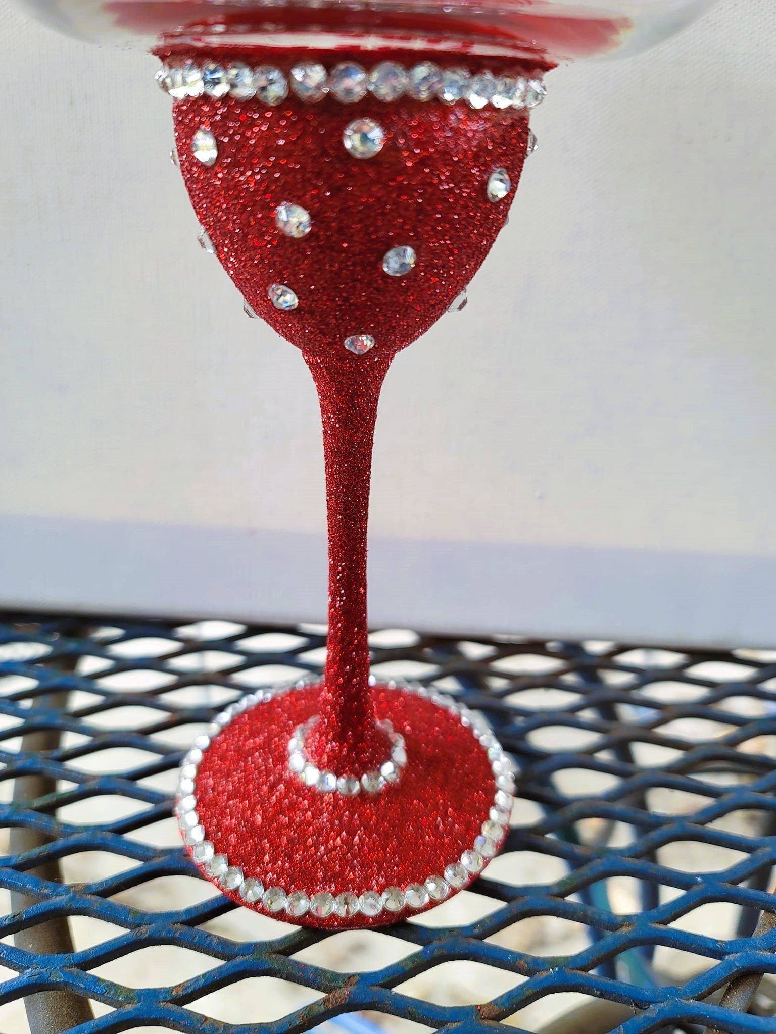 Hand Painted Bling Alabama Crimson Tide Margarita Glass