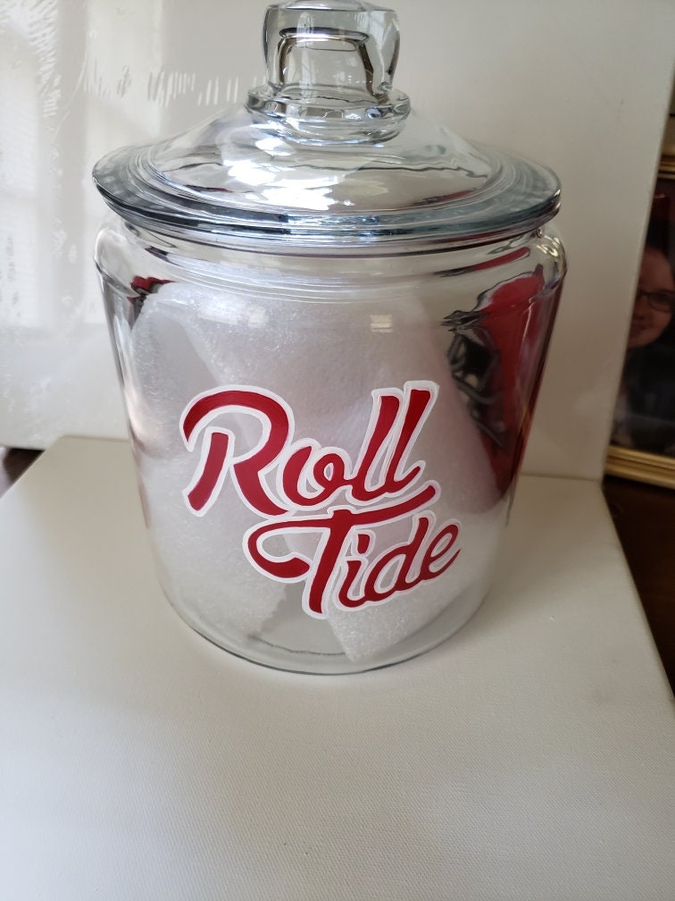 Hand Painted Alabama Crimson Tide Cookie Jar, Collegiate Gift