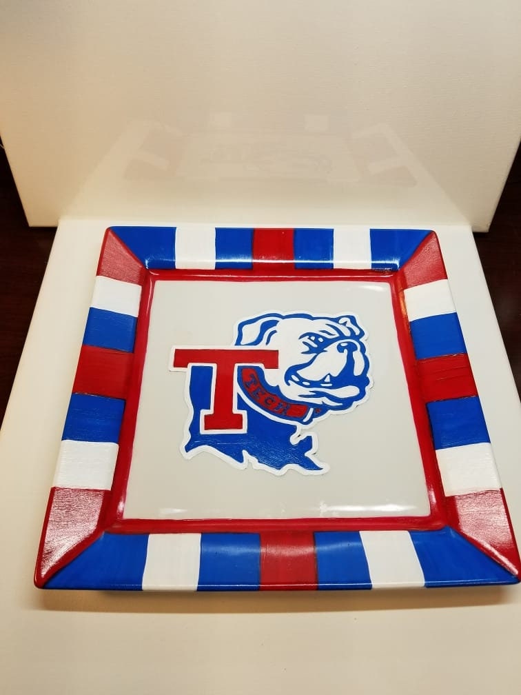 Hand Painted Louisiana Tech University Plate