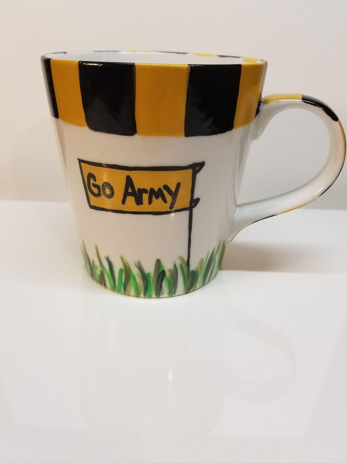 Hand Painted Army Coffee Mugs - Set of Two, Ceramic