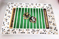 Hand Painted Dual Team Football Field Ceramic Platter (10x14)