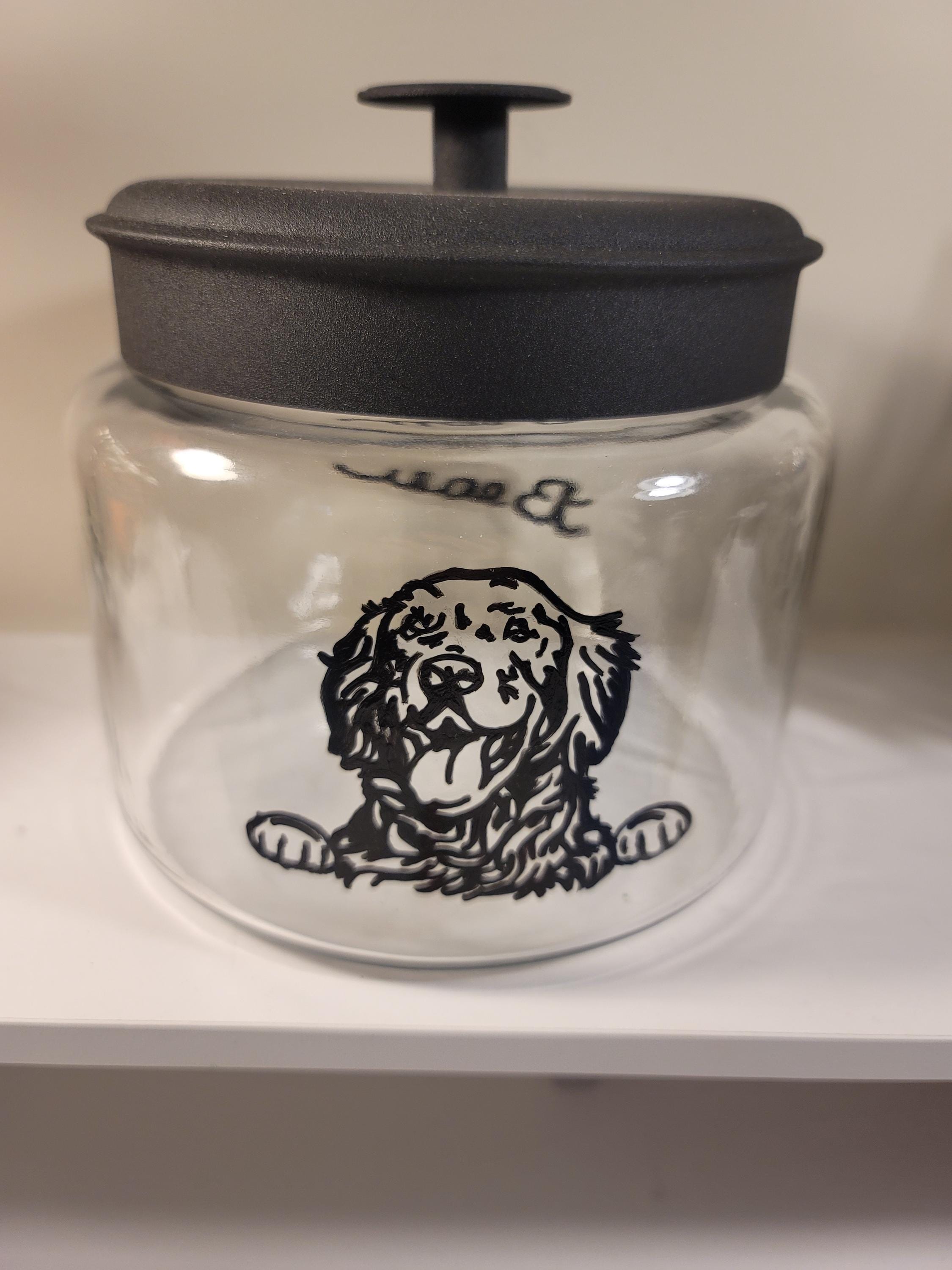 Hand Painted Golden Retriever Treat Jar, Personalized Pet Gift