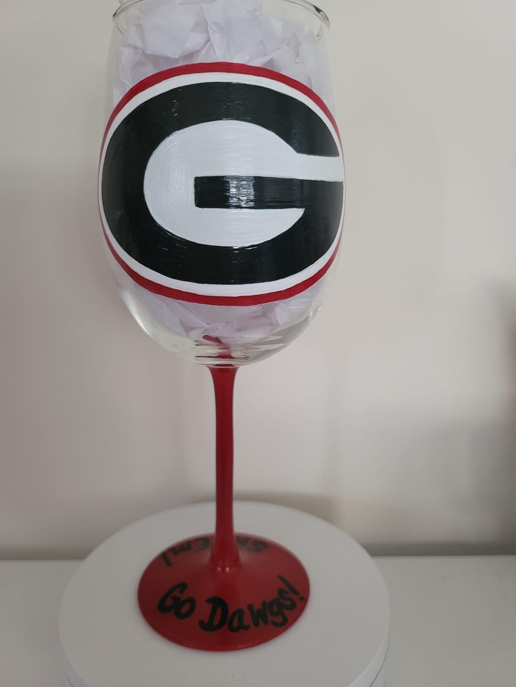 Hand Painted Georgia Bulldogs Double Sided Wine Glass /Gift for Her/Gift for Him/Christmas Gift/ Barware/College Graduation Gift