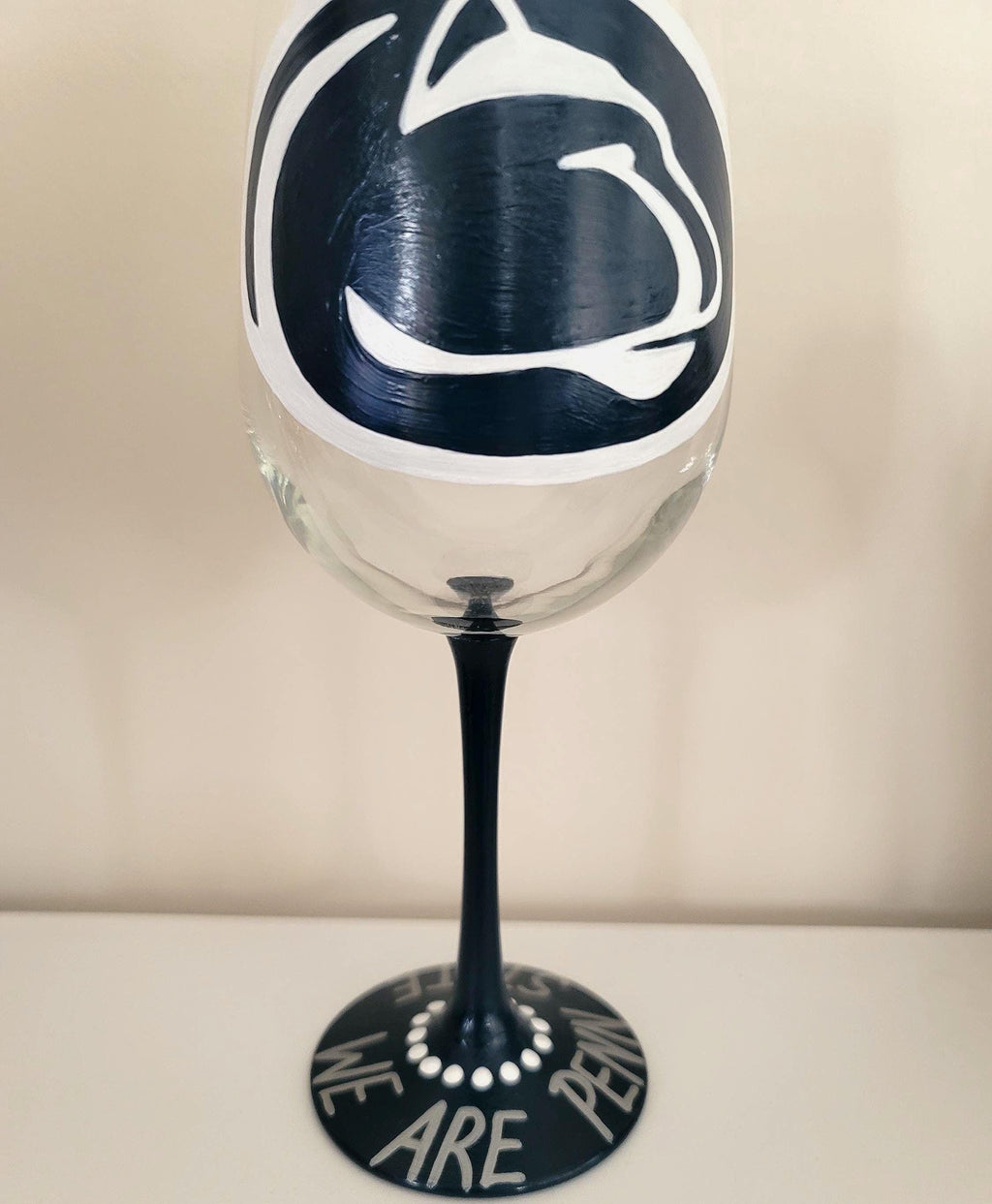 Hand Painted Penn State Nittany Lions Wine Glass