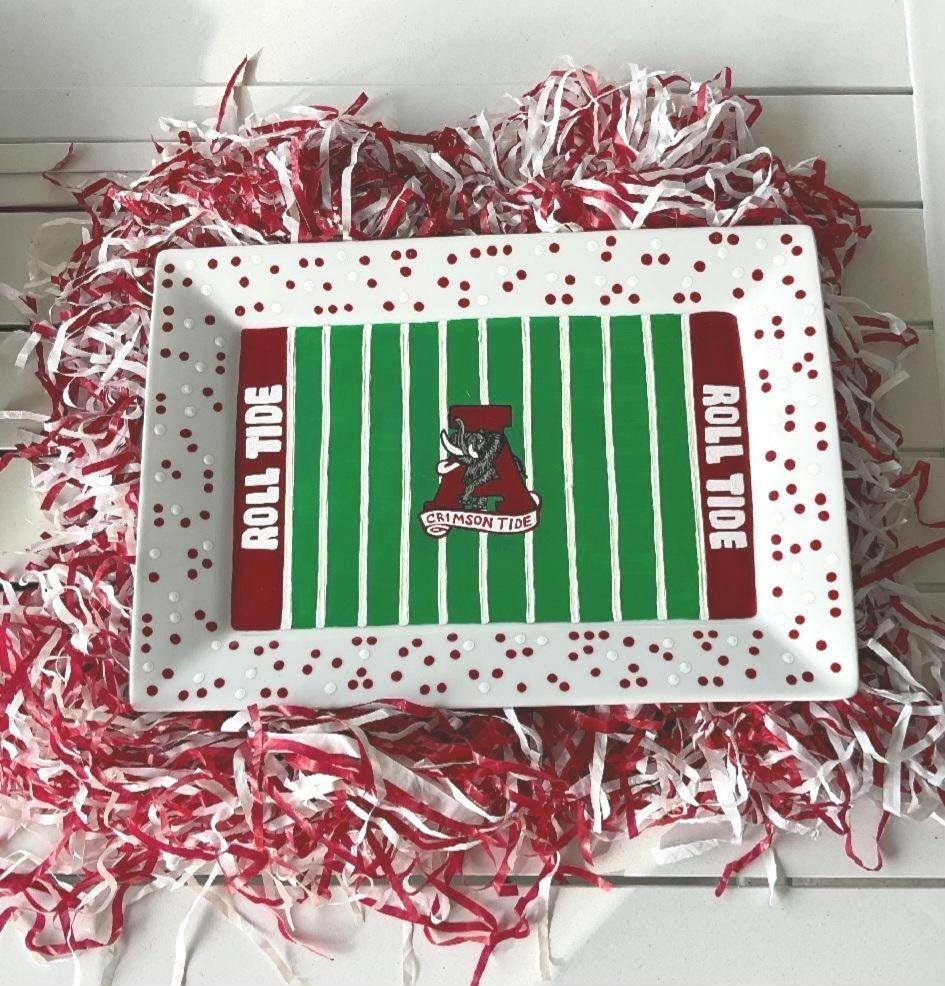 Alabama Crimson Tide Hand-Painted Ceramic Serving Platter (10x14)