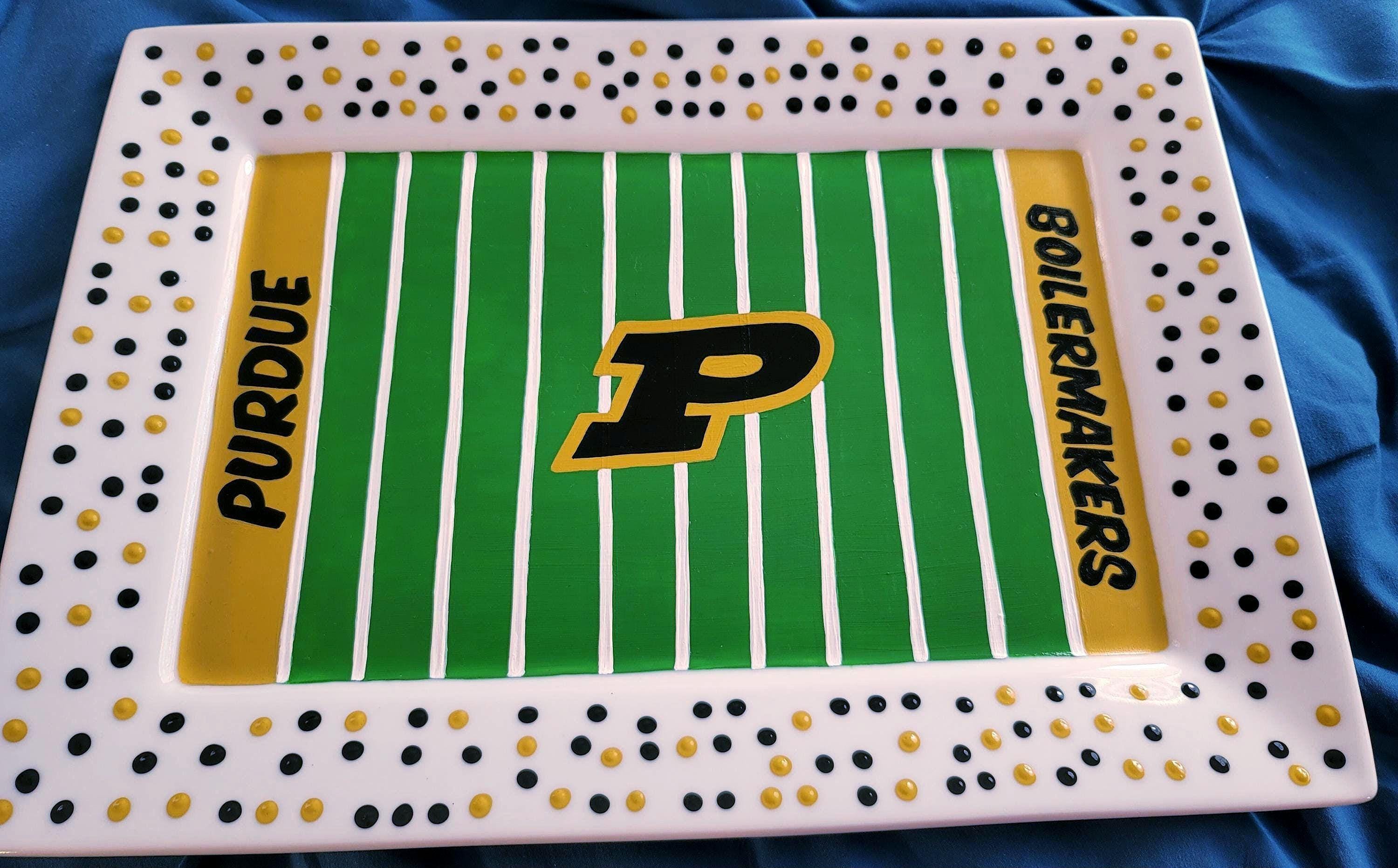 Hand Painted Purdue Boilermakers Ceramic Serving Platter (10x14)