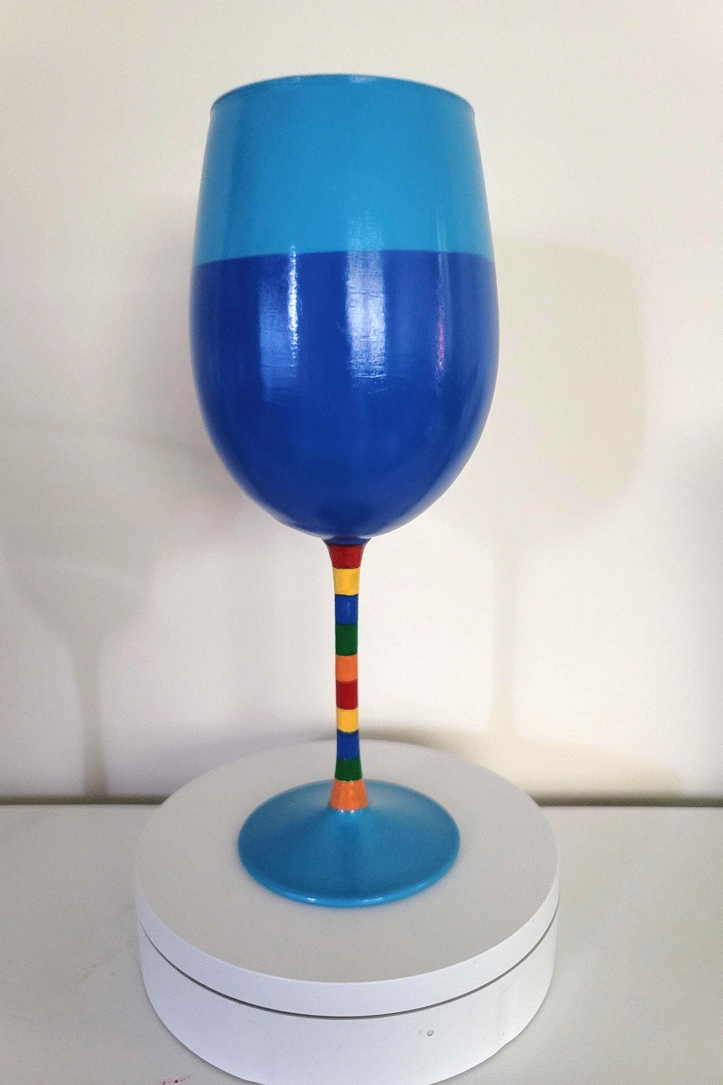 Hand Painted Tropical Parrot Wine Glass: Beach Party Theme