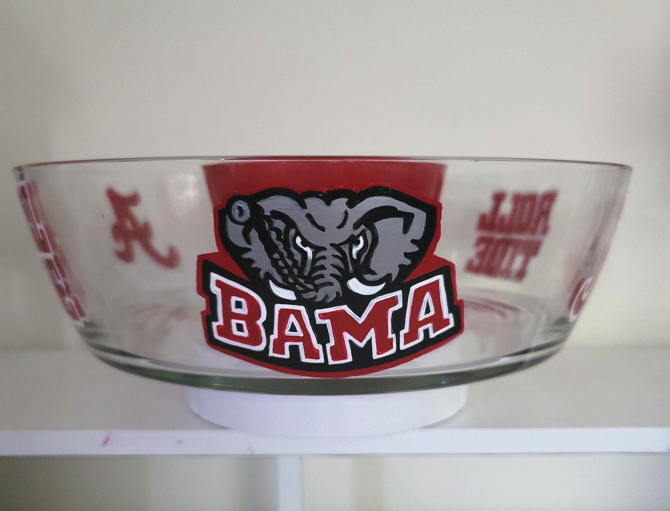 Hand Painted Alabama Crimson Tide Chip and Dip Bowl