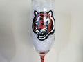 Hand Painted Cincinnati Bengals Champagne Glass, Football Gift