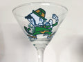 Hand Painted Notre Dame Martini Glass, Fighting Irish Gift