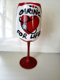 Hand Painted Nurse Wine Glass: Stethoscope Design, Caring for Life