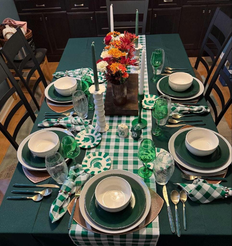 Hand-Painted Michigan State Spartans Appetizer Plates, Set of 12