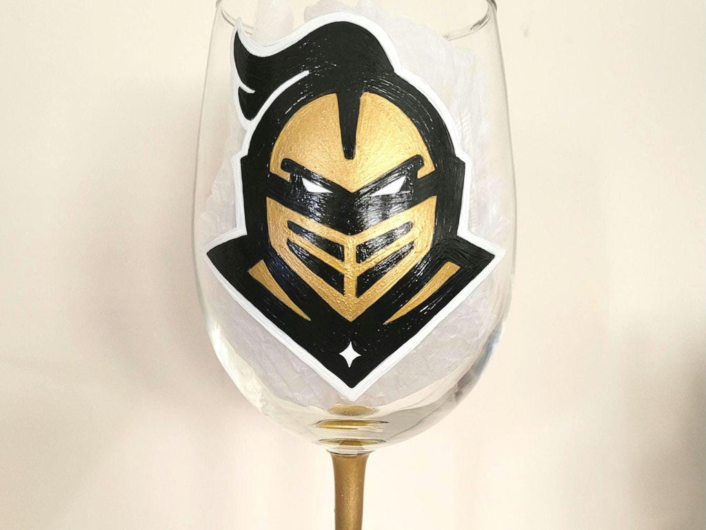 UCF Knights Hand Painted Wine Glass - College Football Gift