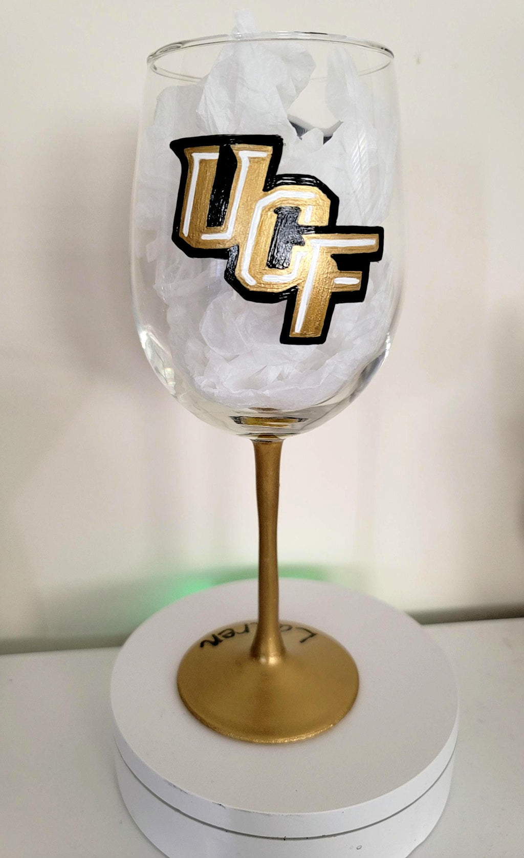 UCF Knights Hand Painted Wine Glass - College Football Gift