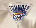 Hand Painted Oklahoma Thunder Martini Glass, NBA Gift