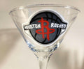 Hand Painted Houston Rockets Martini Glass, NBA Barware