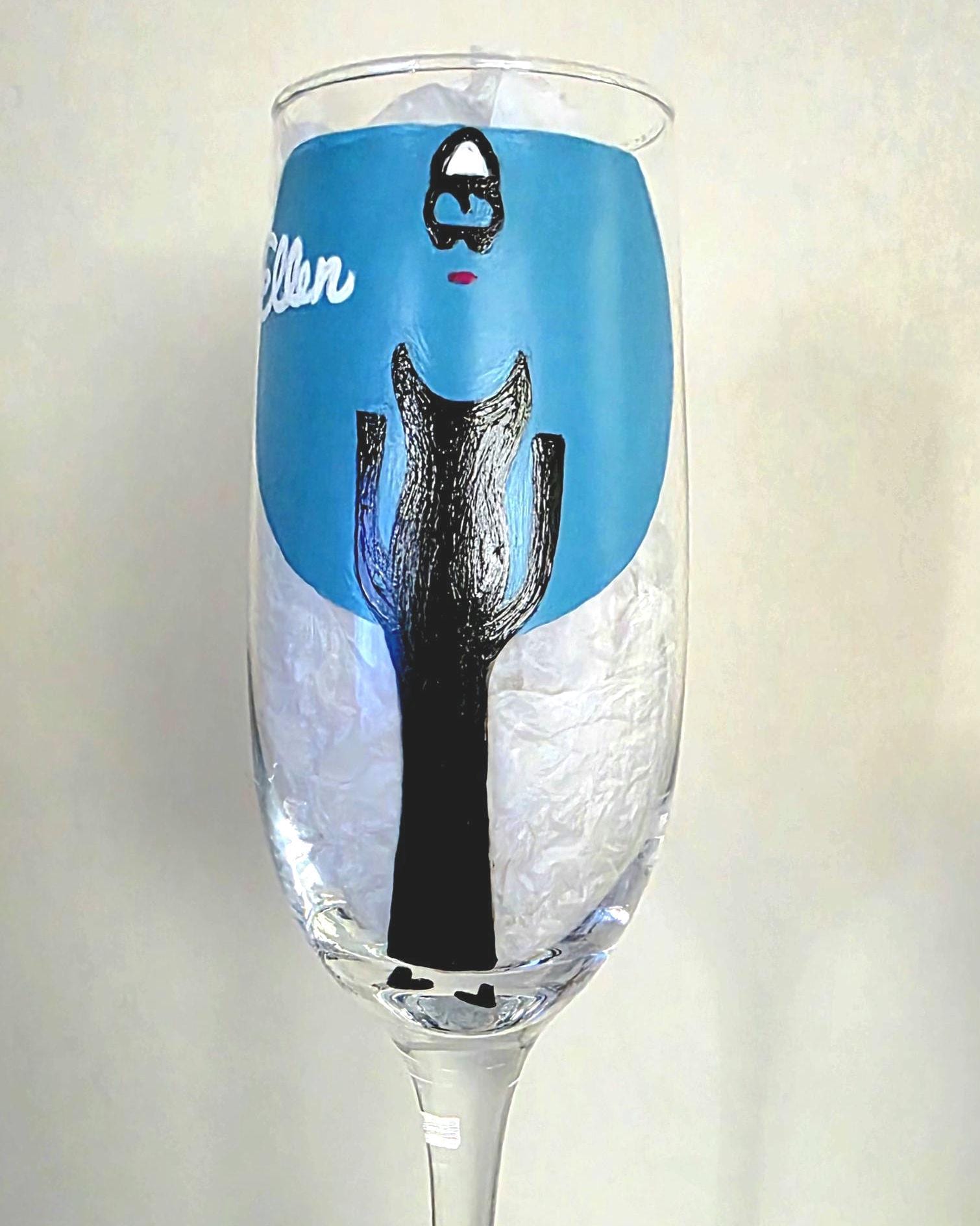 Hand Painted Breakfast at Tiffany's Champagne Glasses, Graduation Gift/Class of 2026/Graduation Tea
