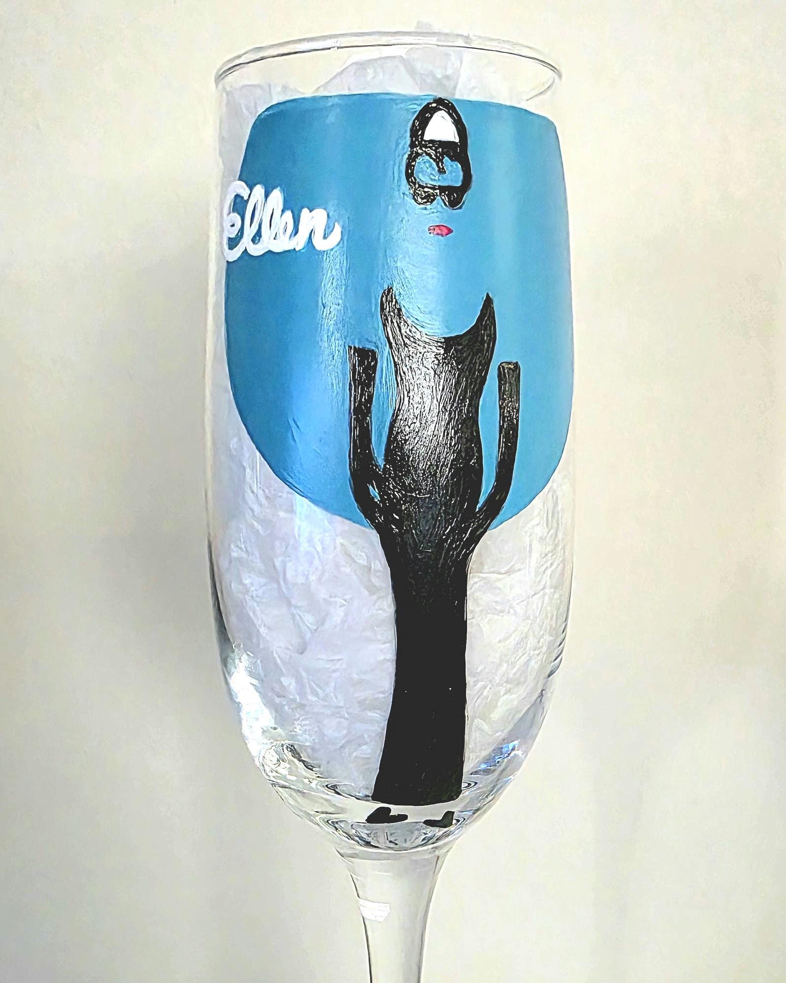 Hand Painted Breakfast at Tiffany's Champagne Glasses, Graduation Gift/Class of 2026/Graduation Tea