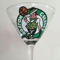 Hand Painted Boston Celtics Martini Glass, NBA Barware