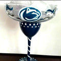 Hand Painted Penn State Sorority Margarita Glass, Bling Glass
