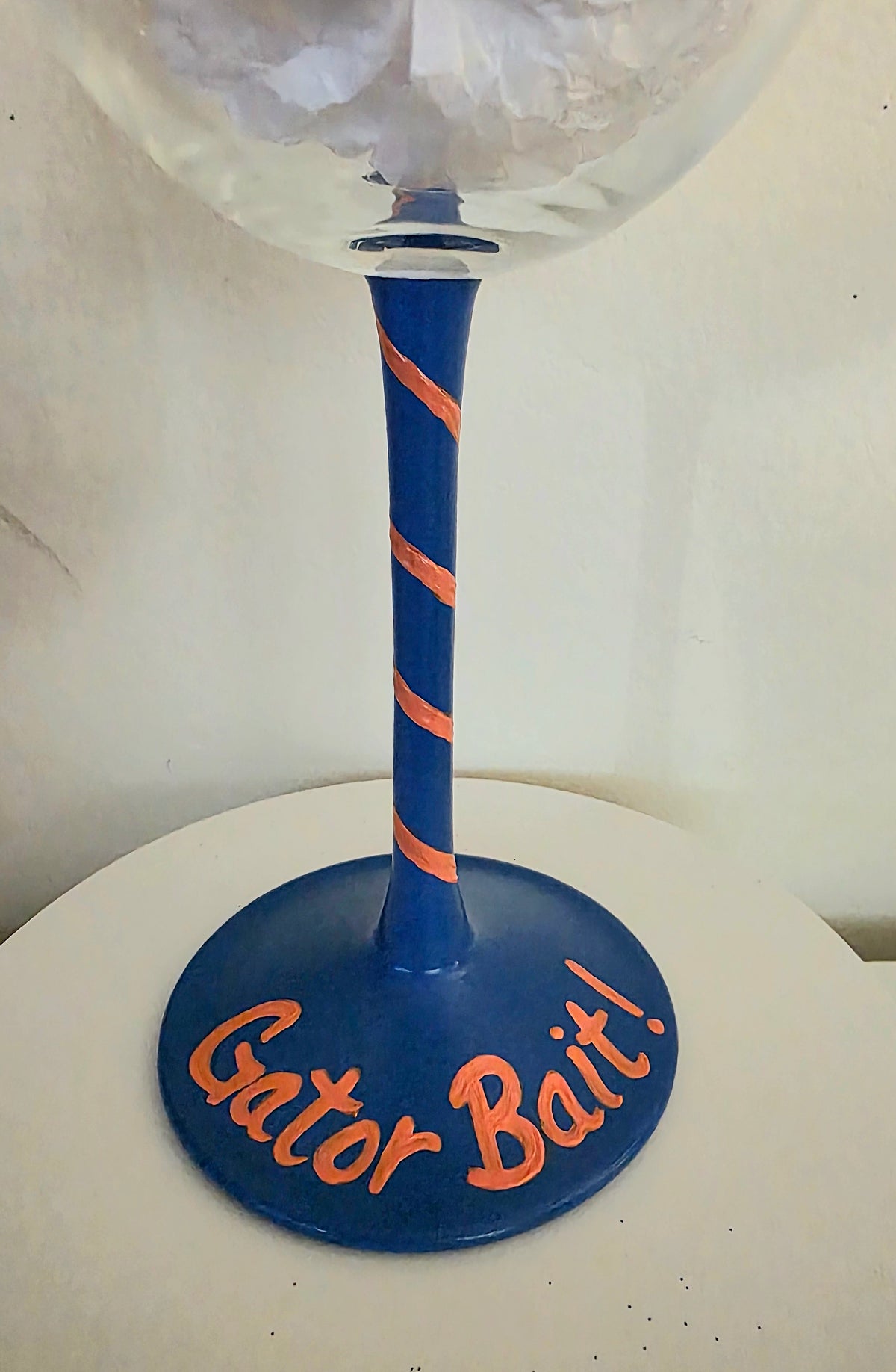 Hand Painted Florida Gators Wine Glass, 18oz